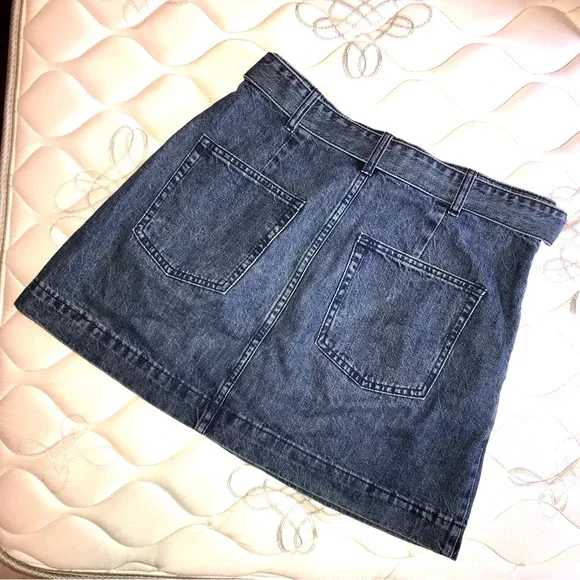 We The Free Belted Jade Denim mini skirt jean skirt 30 / 10 pockets Free People - Picture 3 of 7